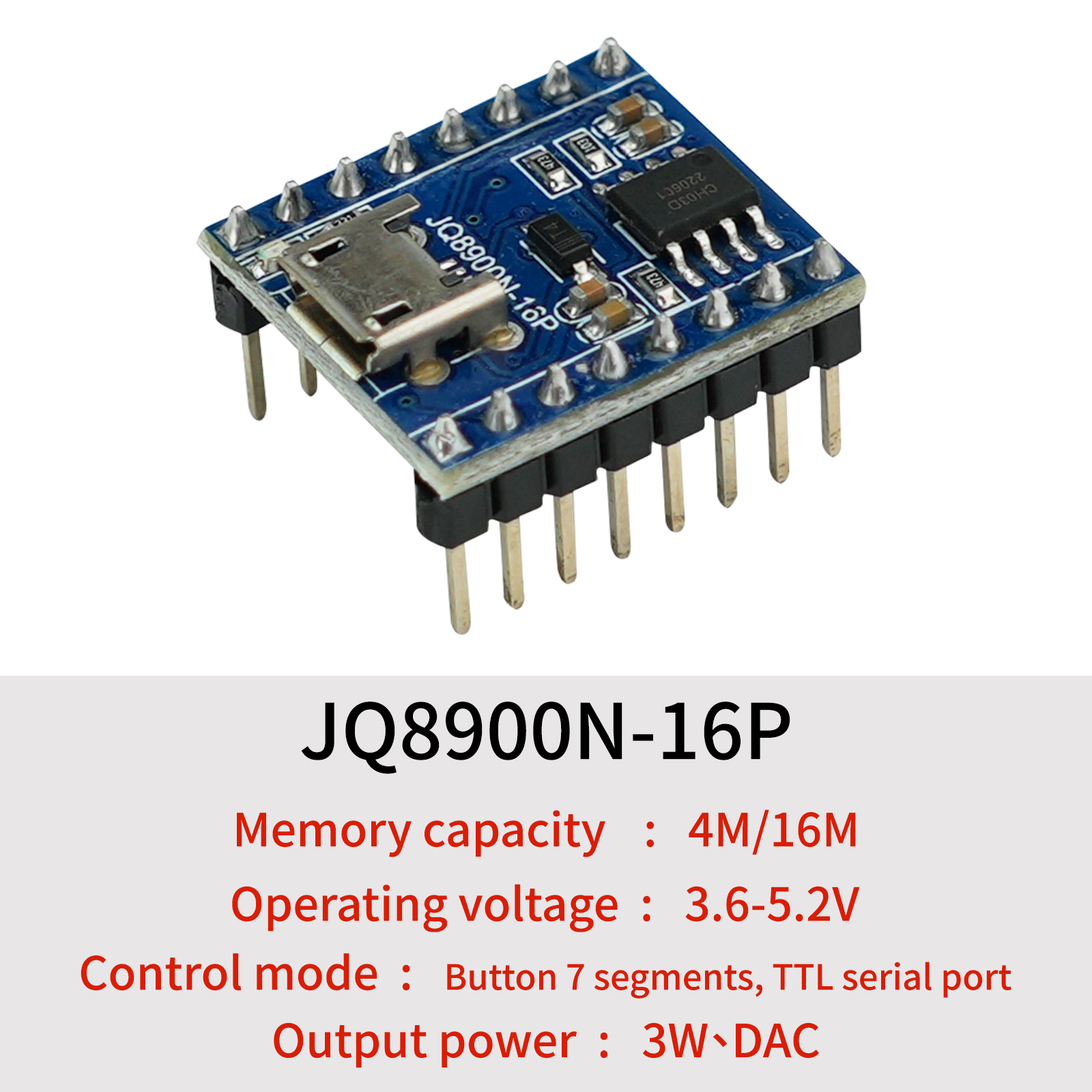 Audio Music To Download - Voice Playback Module, JQ8900N-16P USB Download