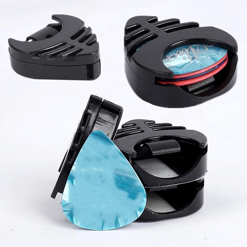 Electric Guitar Pick Pack - 2Pcs Guitar Pick Holders Plastic Stick-on