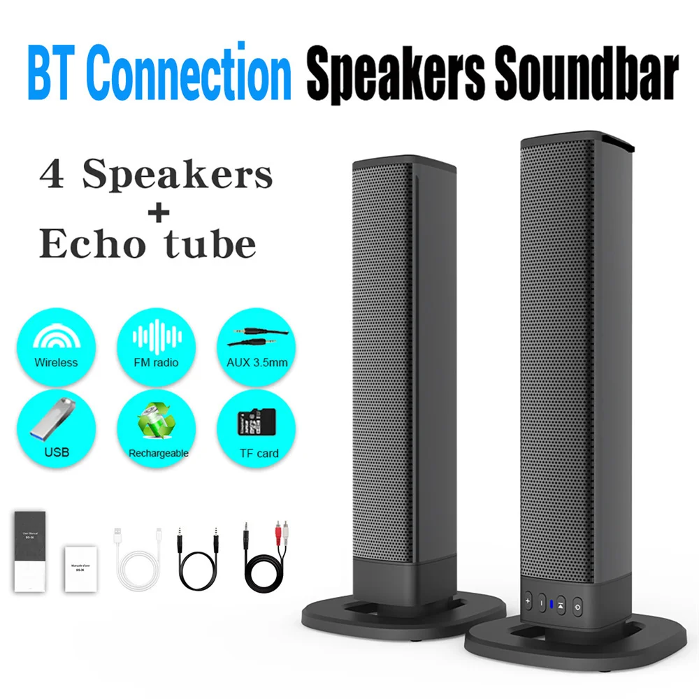 Wireless Bluetooth TV Sound Ba - Audio Music Center reseña y precio