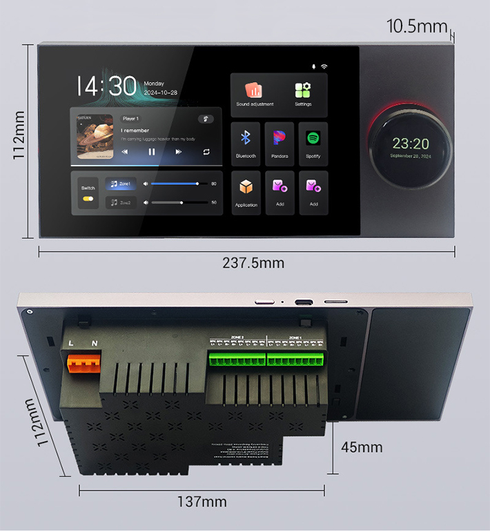 7 Inch Wall Mount Touch Screen - Audio Music Center reseña y precio
