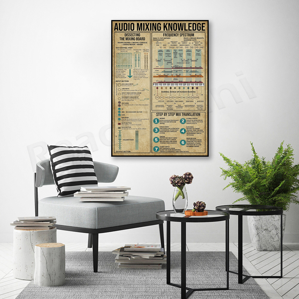 Audio mixing knowledge poster, - Audio And Music Separate reseña y precio