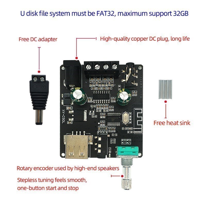 2*50W For Bluetooth5.0Power Am - Audio Music Player App reseña y precio