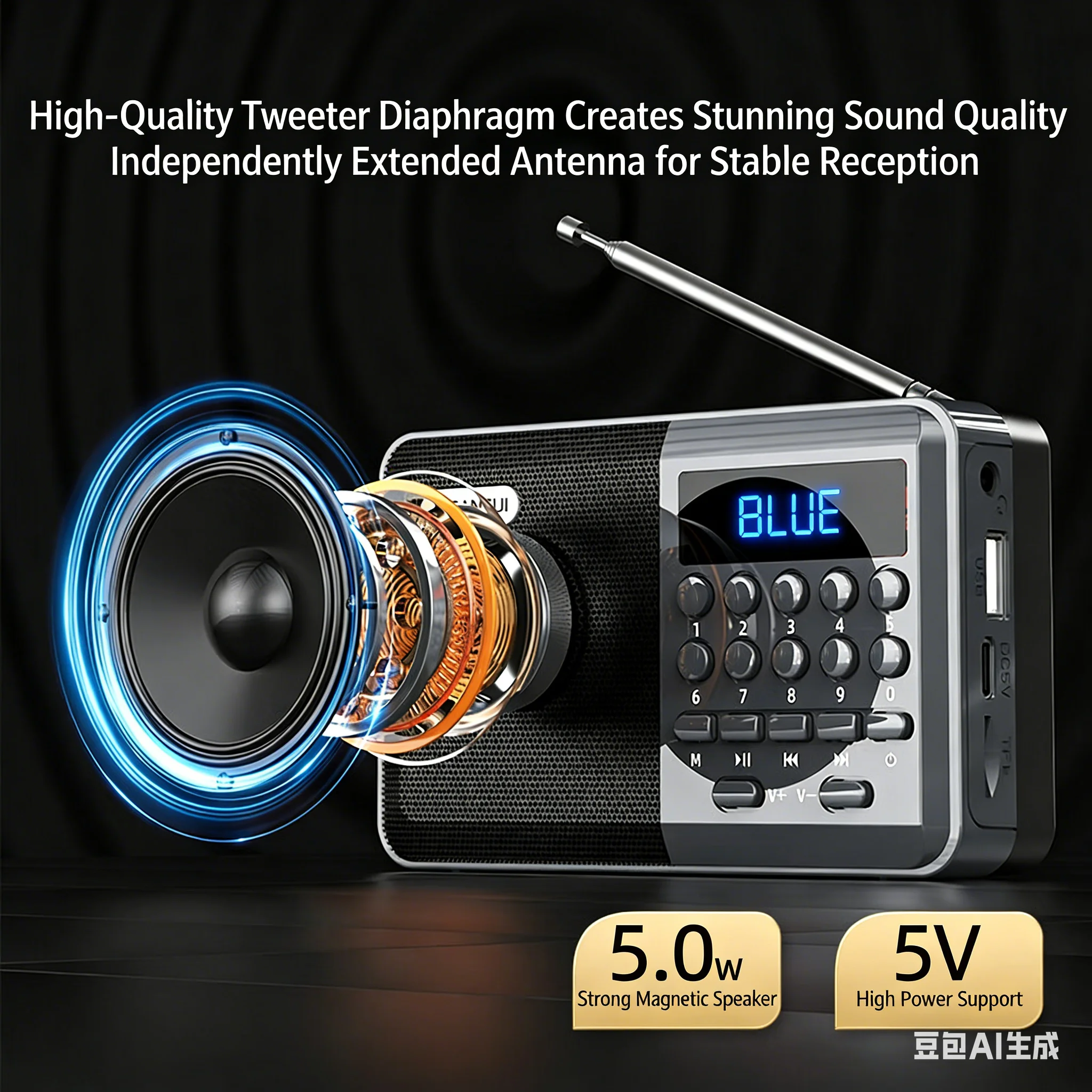 Mini FM Radio Bluetooth Speake - Audio Music Mp3 Songs reseña y precio