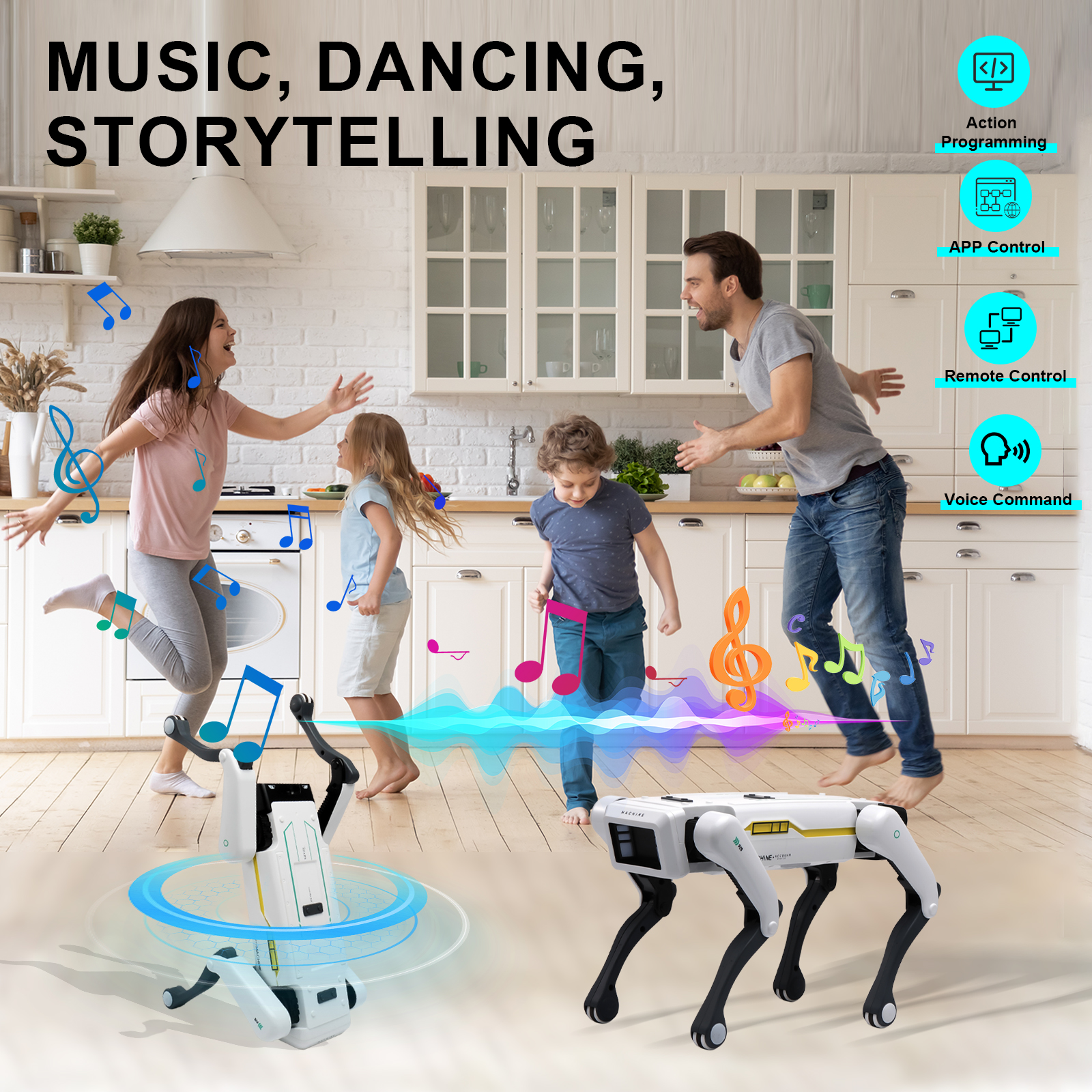 Intelligent AI RC Robot Dog Vo - Audio Music Maker reseña y precio