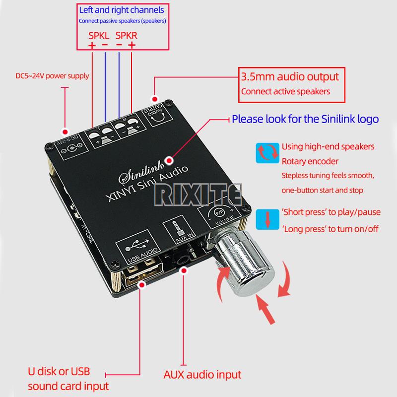 2*50W Bluetooth 5.0 Power Ampl - Audio Music Player App reseña y precio