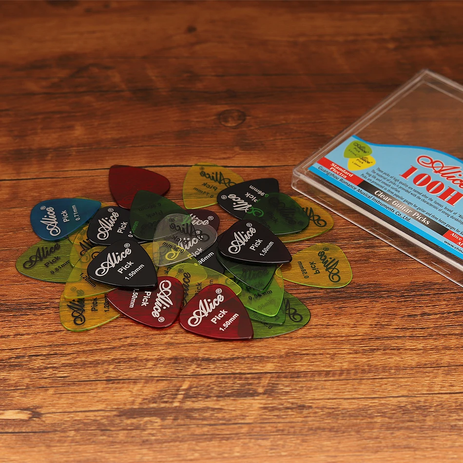 Alice AP-100H 100Pcs/Set Clear - Electric Guitar Pick Pack reseña y precio