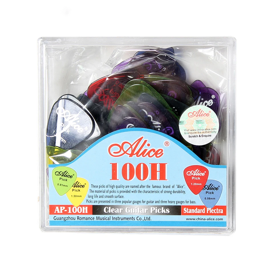 Alice AP-100H 100Pcs/Set Clear - Electric Guitar Pick Pack reseña y precio