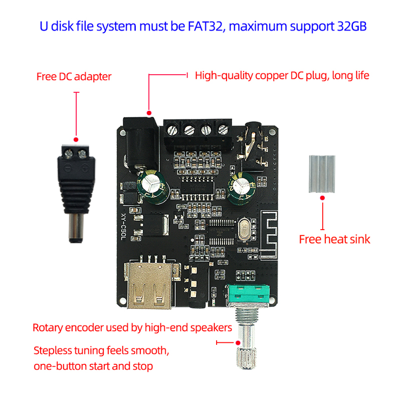 2*50W Bluetooth 5.0 Power Ampl - Audio Music Player App reseña y precio