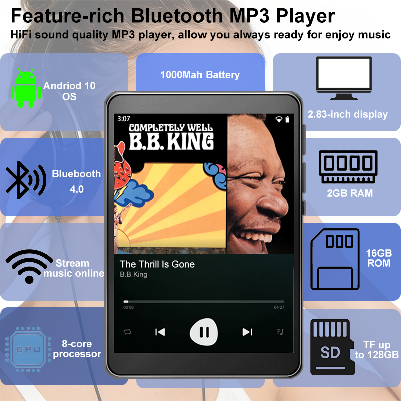 WiFi MP3 Player Andriod 10 Spo - Audio Music To Download reseña y precio
